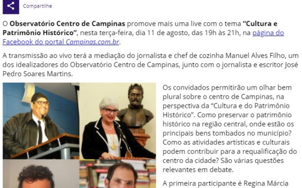 Live do Observatório de Campinas