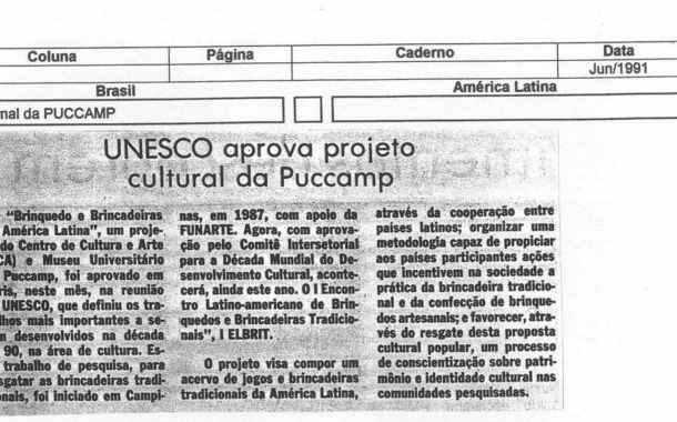 UNESCO Aprova Projeto Cultural da Puccamp